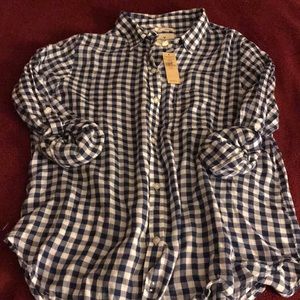 Plaid American eagle button up top